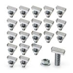 T Bolt Set 20pcs M8x20mm T-Slot Bolts with Hex Nuts - Fireosma-0