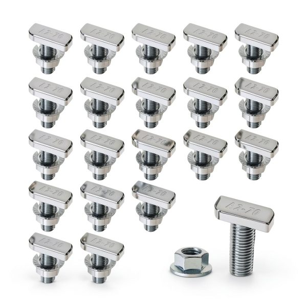 T Bolt Set 20pcs M8x20mm T-Slot Bolts with Hex Nuts - Fireosma-0