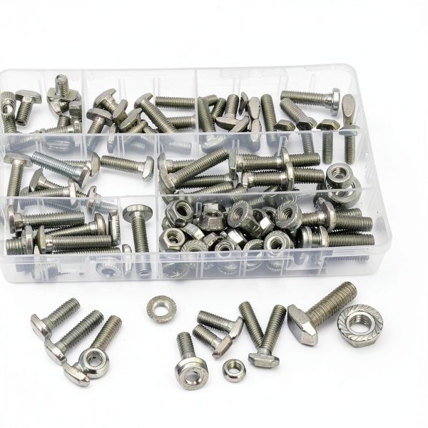 Tanstic M8 T Slot Drop in Bolt Hammer Head Nickel Plated 60pcs Set-2