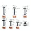 Tanstic M8 T Slot Drop in Bolt Hammer Head Nickel Plated 60pcs Set-1