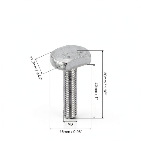 PATIKIL M6 x 25 mm T Slot Bolts 5pcs Stainless Steel Drop-in Stud-1