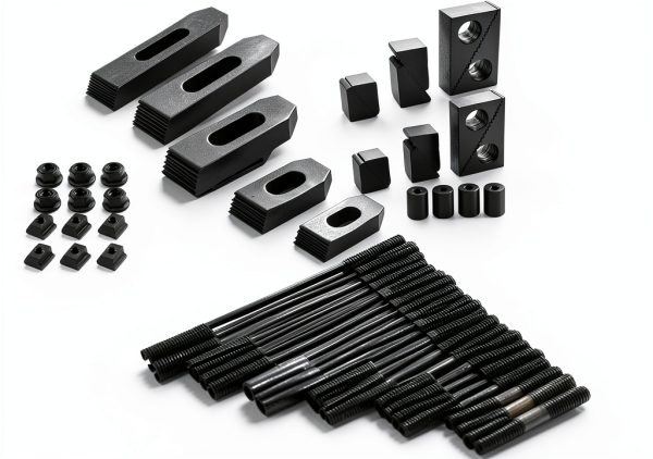 T Slot Hold Down Clamp 58-Piece Kit for Vise - tonchean Black Steel-1
