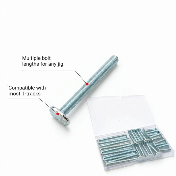 30PCS 1/4"-20 T Track Bolts, Assorted Sizes 1", 1-1/2", 2-1/2" T Slot Bolts, T Bolts for T Track Rail, Woodworking Jigs, Router Table Accessories, Drill Press, CNC Fixtures, Table Saw Sleds-3