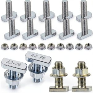 T Bolt Set M8x20mm T Slot Drop-in Bolt Hammer Head Bolts for Aluminum-0
