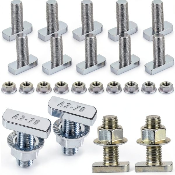 T Bolt Set M8x20mm T Slot Drop-in Bolt Hammer Head Bolts for Aluminum-0