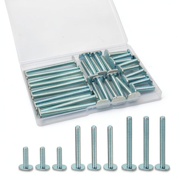 30PCS 1/4"-20 T Track Bolts, Assorted Sizes 1", 1-1/2", 2-1/2" T Slot Bolts, T Bolts for T Track Rail, Woodworking Jigs, Router Table Accessories, Drill Press, CNC Fixtures, Table Saw Sleds-0