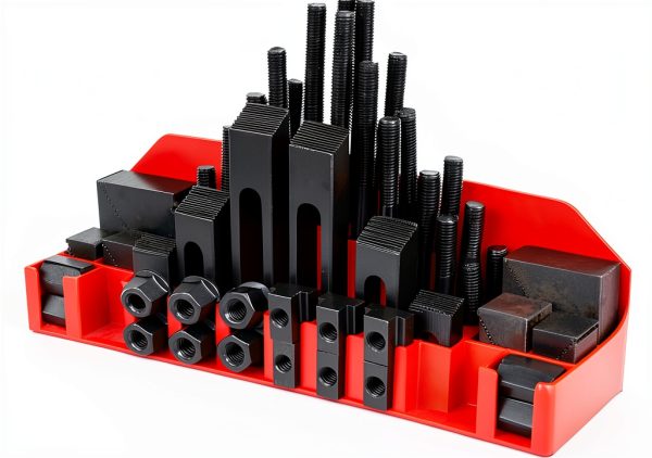T Slot Hold Down Clamp 58-Piece Kit for Vise - tonchean Black Steel-0