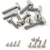 Swpeet 50Pcs 10 Sizes M5 M6 T Slot Drop-in Bolt Assortment Kit, Stainless Steel Thread T Slot Bolts, Hammer Head Bolt, T-Bolt, T Track Bolts, T Shape Stud Sliding Screw for Universal T Track-2