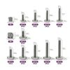 Swpeet 50Pcs 10 Sizes M5 M6 T Slot Drop-in Bolt Assortment Kit, Stainless Steel Thread T Slot Bolts, Hammer Head Bolt, T-Bolt, T Track Bolts, T Shape Stud Sliding Screw for Universal T Track-1
