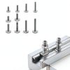 Swpeet 50Pcs 10 Sizes M5 M6 T Slot Drop-in Bolt Assortment Kit, Stainless Steel Thread T Slot Bolts, Hammer Head Bolt, T-Bolt, T Track Bolts, T Shape Stud Sliding Screw for Universal T Track-5