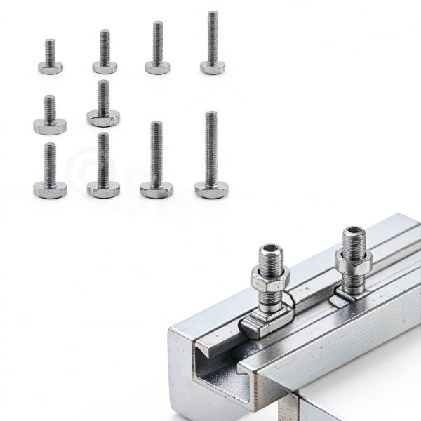 Swpeet 50Pcs 10 Sizes M5 M6 T Slot Drop-in Bolt Assortment Kit, Stainless Steel Thread T Slot Bolts, Hammer Head Bolt, T-Bolt, T Track Bolts, T Shape Stud Sliding Screw for Universal T Track-5