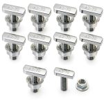 T Bolts M10x25mm T Slot Drop-in Bolt Hammer Head T Bolt with 10 Pcs Hexagon Flange Nuts T Shape Stud Sliding Screw for Aluminum Profile-0