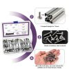 Swpeet 50Pcs 10 Sizes M5 M6 T Slot Drop-in Bolt Assortment Kit, Stainless Steel Thread T Slot Bolts, Hammer Head Bolt, T-Bolt, T Track Bolts, T Shape Stud Sliding Screw for Universal T Track-3