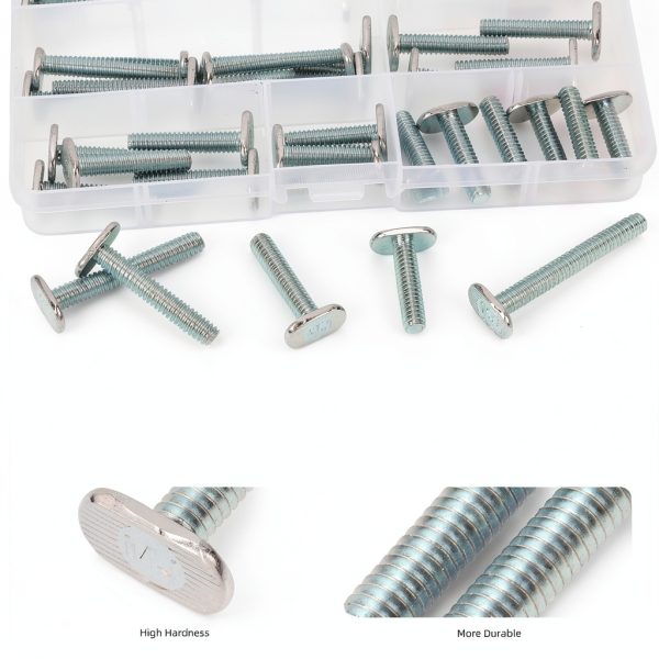 Mardatt 1/4‑20 Thread Tee Bolt Set Zinc‑Plated Carbon Steel T‑Slot-2