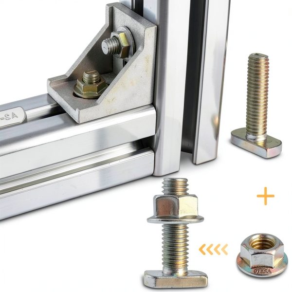 T Bolt Set M8x20mm T Slot Drop-in Bolt Hammer Head Bolts for Aluminum-2